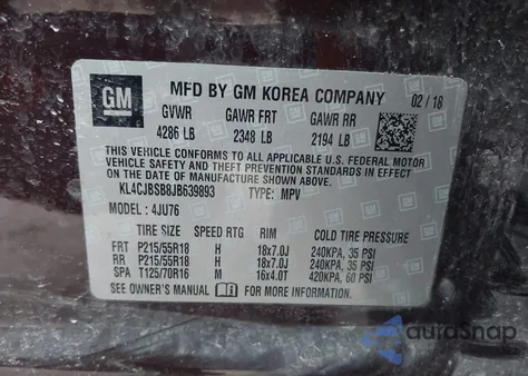 2018 Buick Encore Preferred Ii z USA, uszkodzony, nr VIN KL4CJBSB8JB639893